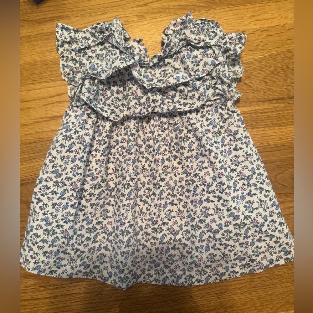 Janie and Jack 18-24 months Floral Ruffle Kids Top girls cotton buttons on back
